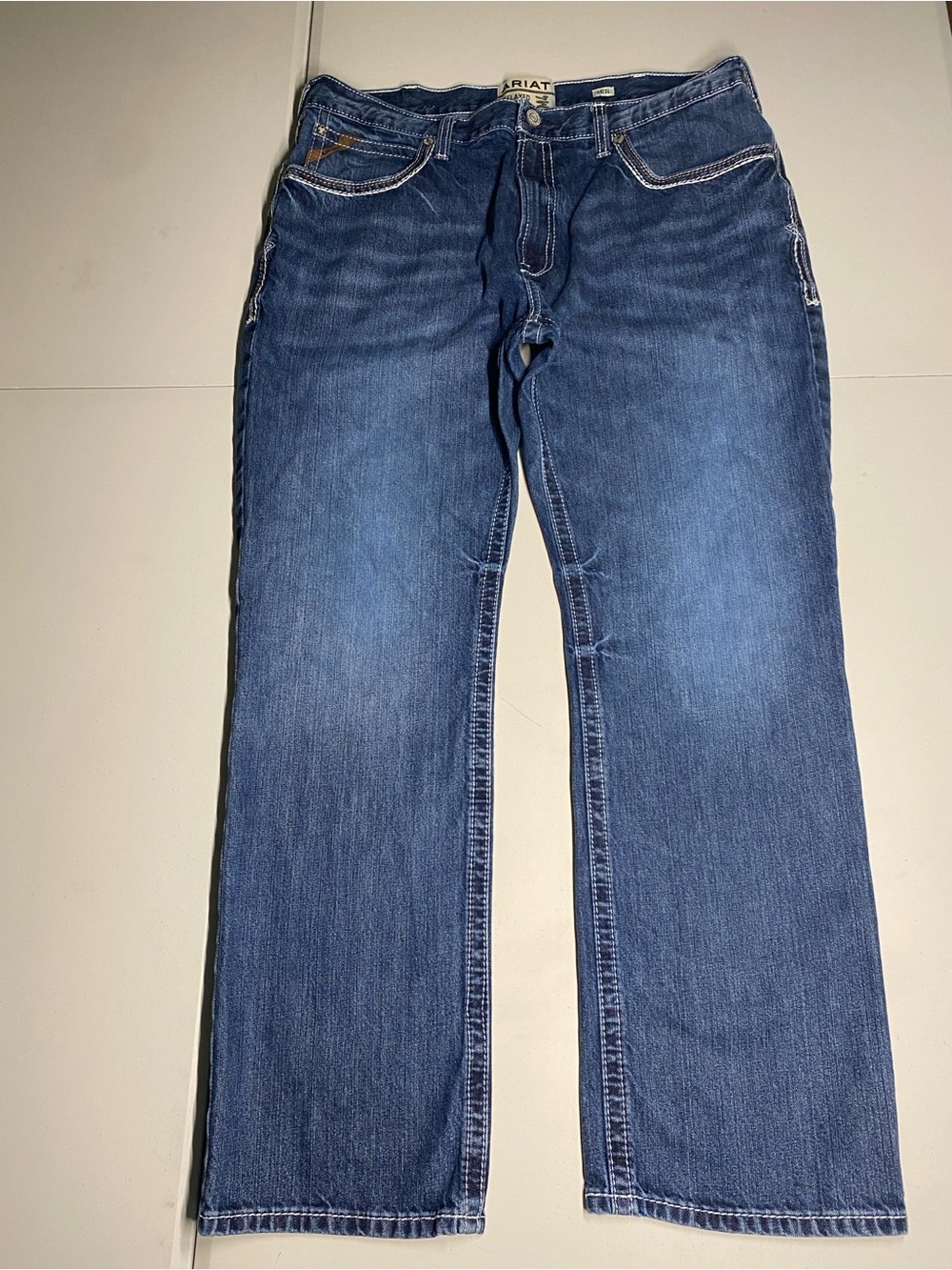 Ariat Men’s Relaxed Boot Cut M4 Blue Denim Jeans 40/34